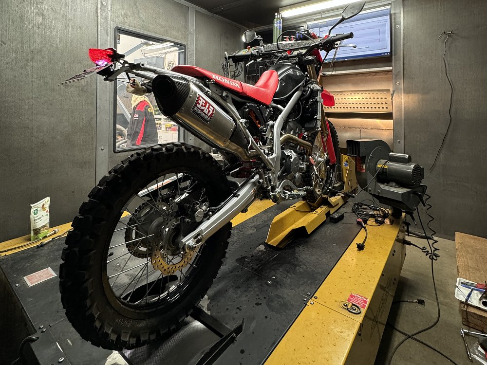 Dynojet 250i chassis dyno for testing motorcycle performance 
