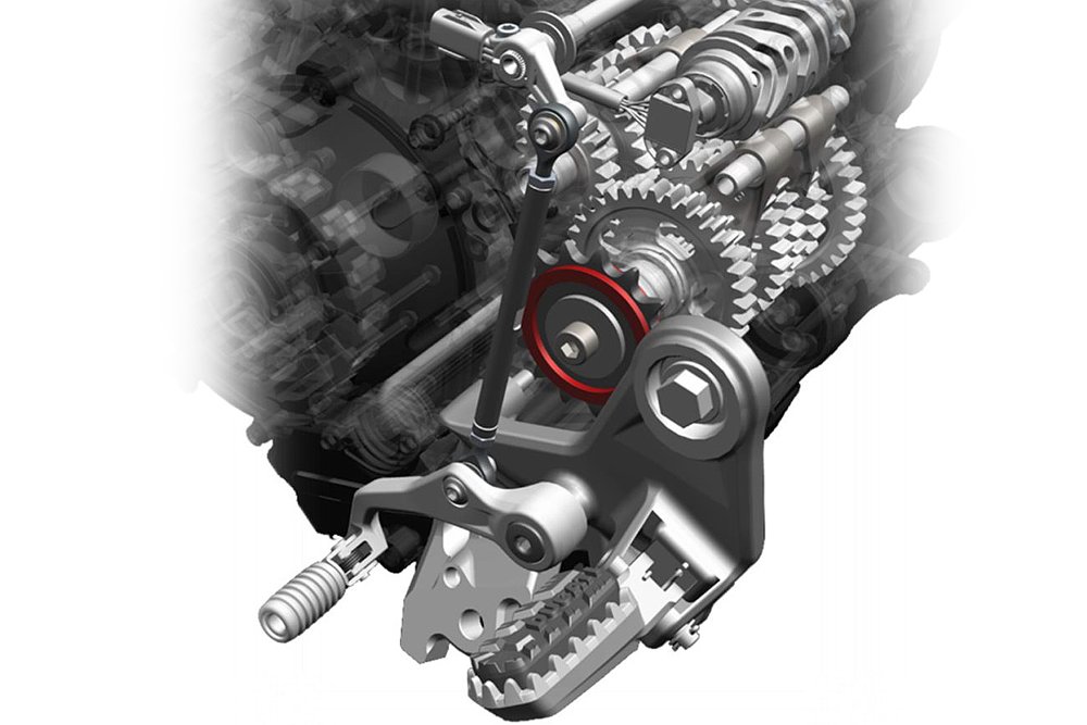 A rendered diagram of the Multistrada V2 S's transmission.