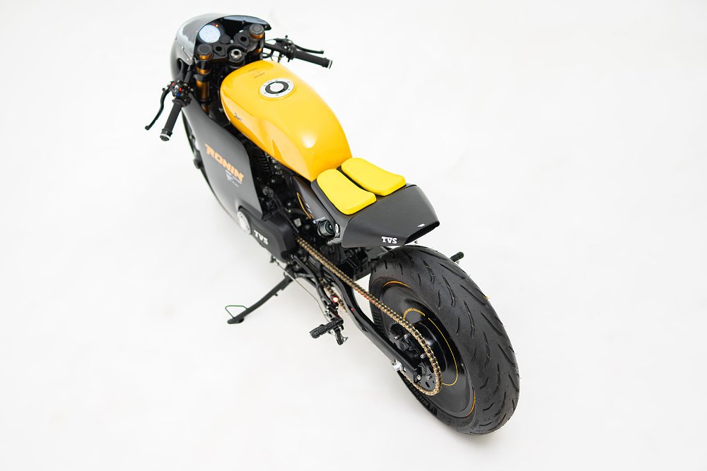 overhead studio view of yellow Ronin Hornet