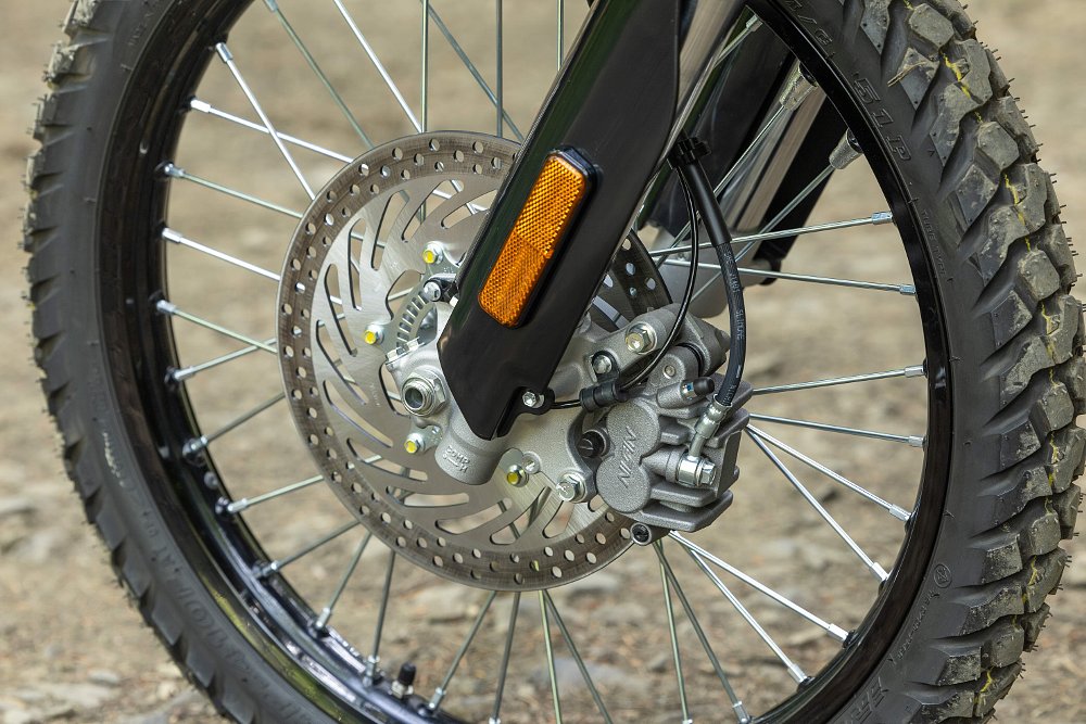 2025 DR-Z4S front brake detail.