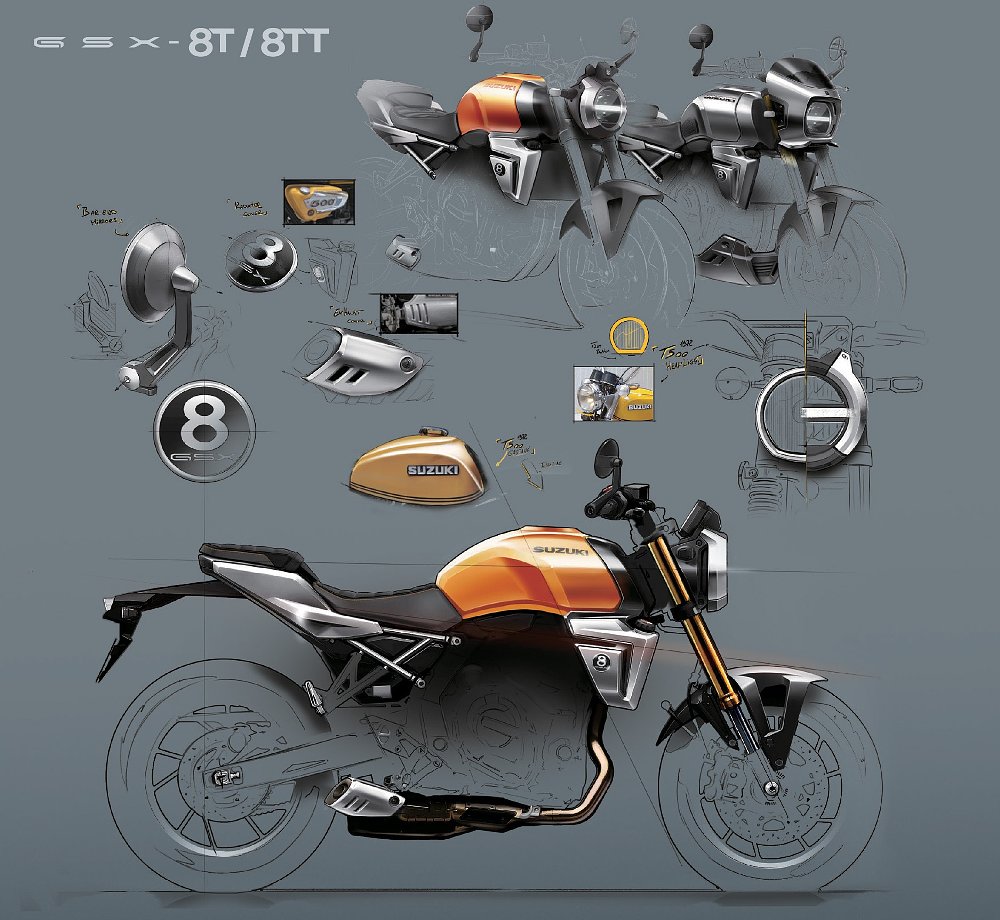 illustration showing the parts added to create the T and TT models