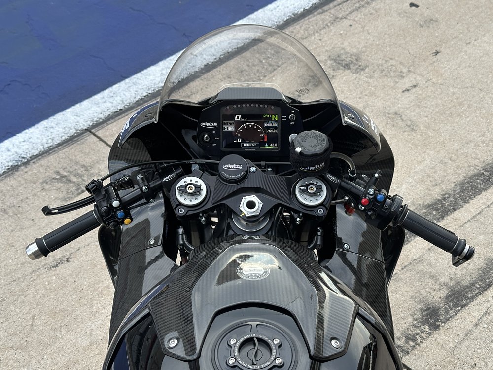 2025 alpha Racing M 1000 RR cockpit detail.